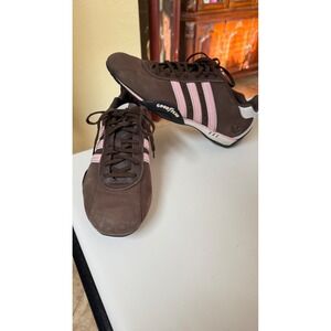 Y2K Adidas Goodyear Women's size 9 Sneakers Trainers Shoes Racing Brown And Pink